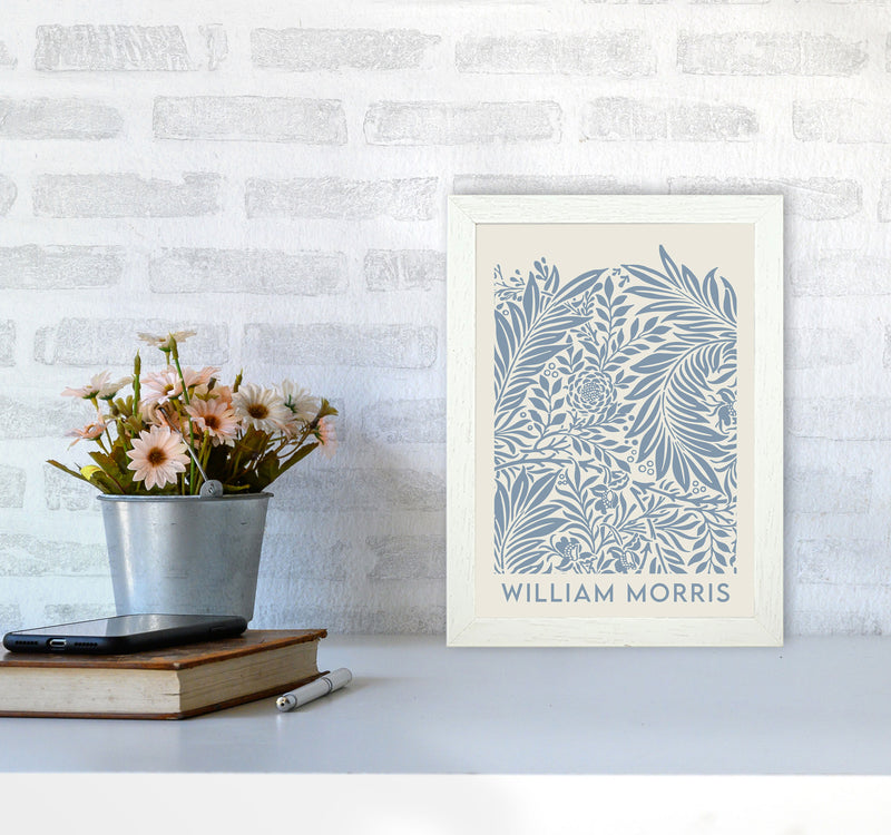 William Morris- Blue Wild Flowers Art Print by Jason Stanley A4 Oak Frame