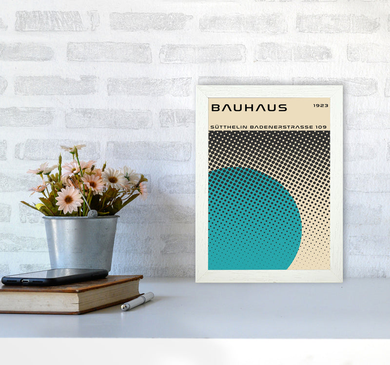 Bauhaus Geometric Teal Vibe II Art Print by Jason Stanley A4 Oak Frame