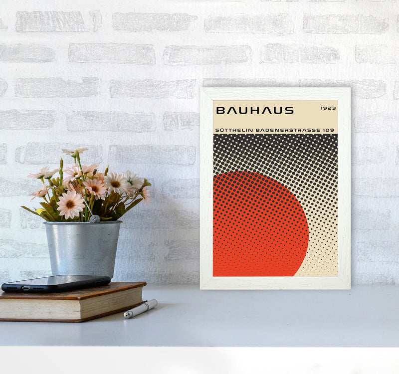 Bauhaus Geometric Red Vibe II Art Print by Jason Stanley A4 Oak Frame