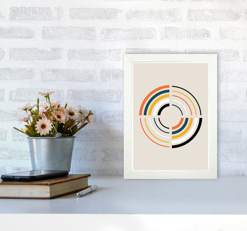 Retro Geometric Circle 2 Art Print by Jason Stanley A4 Oak Frame