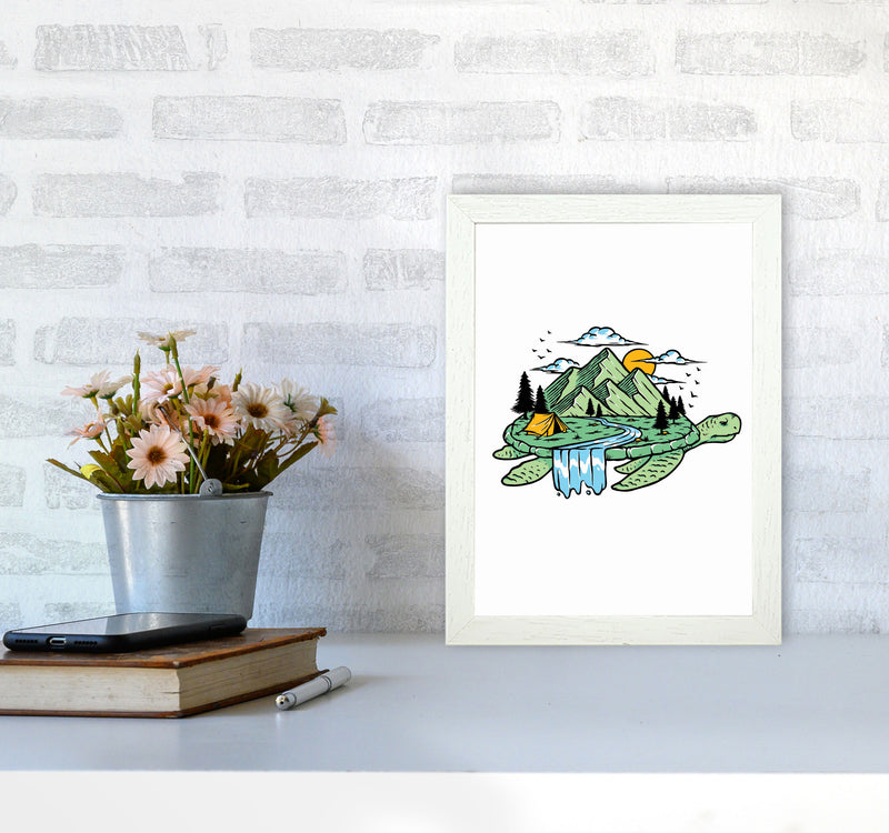Turtles All The Way Down Art Print by Jason Stanley A4 Oak Frame