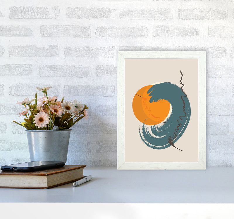 Sunshine Abstract Swirl Art Print by Jason Stanley A4 Oak Frame