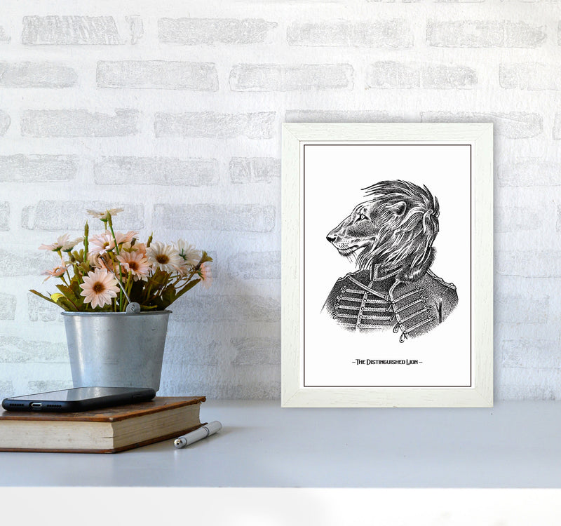 The Distinguished Lion Art Print by Jason Stanley A4 Oak Frame