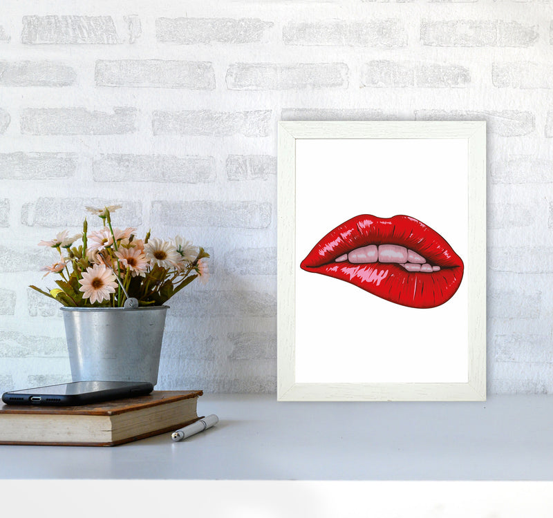 When She Bites Her Lip Art Print by Jason Stanley A4 Oak Frame