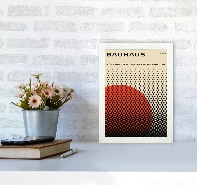 Bauhaus Geometric Red Art Print by Jason Stanley A4 Oak Frame