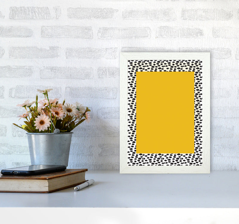 Minimal Yellow Poster Art Print by Jason Stanley A4 Oak Frame