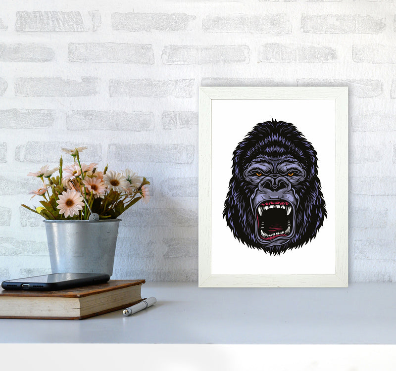 Gorilla Illustration Art Print by Jason Stanley A4 Oak Frame
