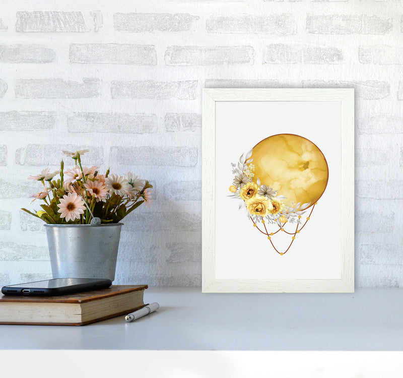 Watercolor Full Moon Art Print by Jason Stanley A4 Oak Frame