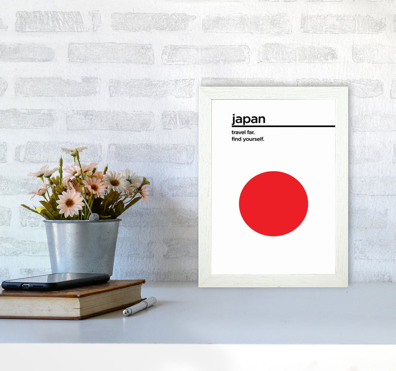 Japan Travel Poster Art Print by Jason Stanley A4 Oak Frame