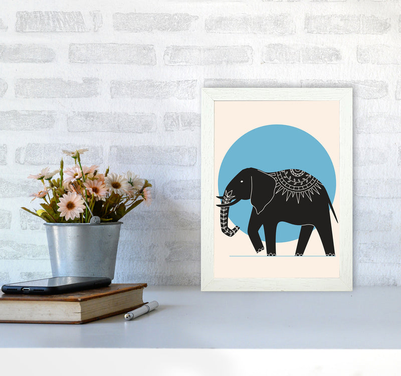 Elephant Moonlight Art Print by Jason Stanley A4 Oak Frame