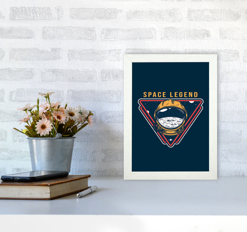 Space Legend Blue Art Print by Jason Stanley A4 Oak Frame