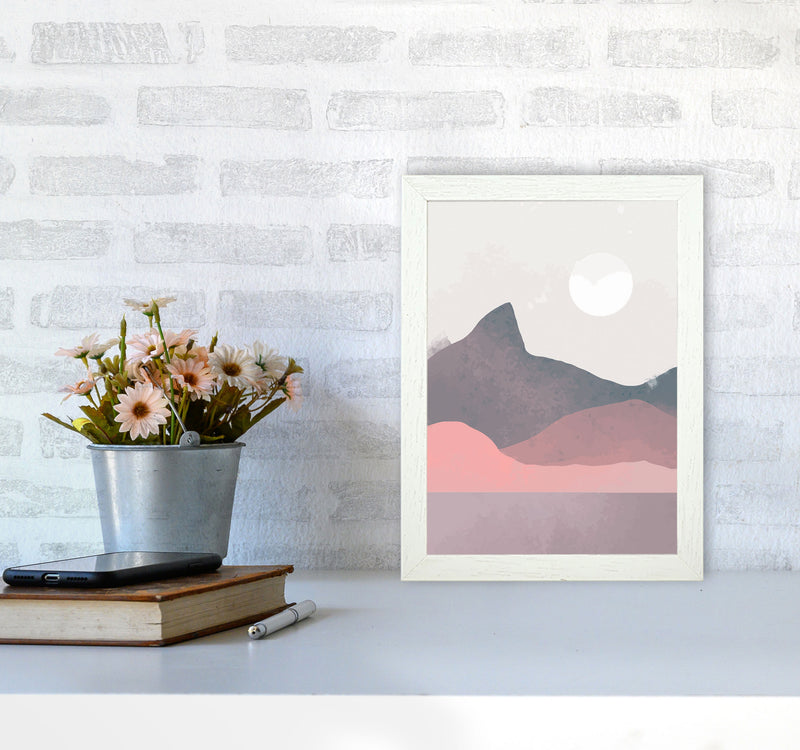 Minimal Landscape Art Print by Jason Stanley A4 Oak Frame