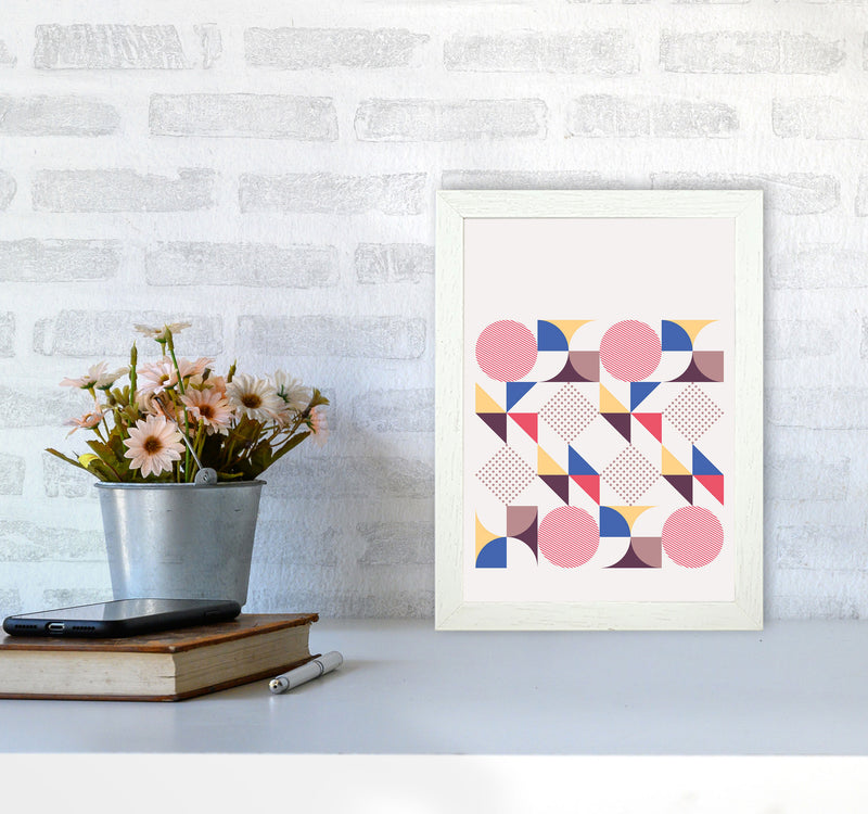 Retro Geometric 1 Art Print by Jason Stanley A4 Oak Frame