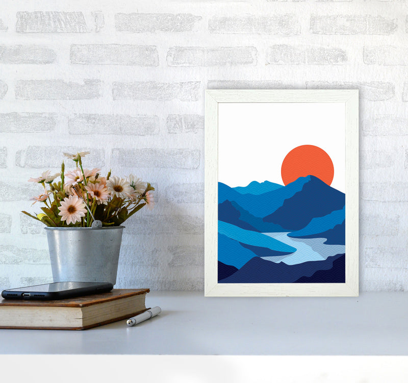Japanese Mountain Art Print by Jason Stanley A4 Oak Frame