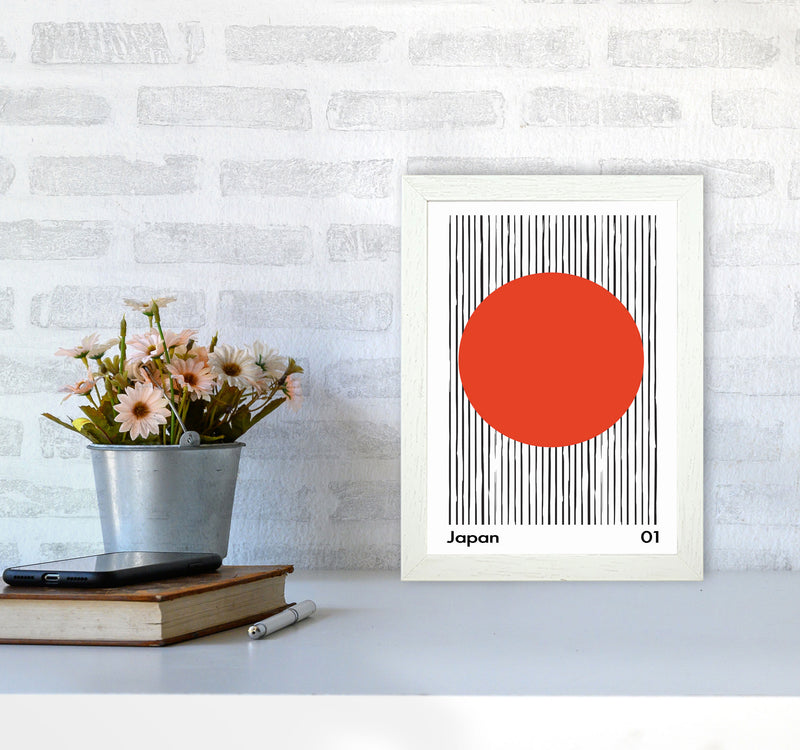 Japan Midcentury Art Print by Jason Stanley A4 Oak Frame