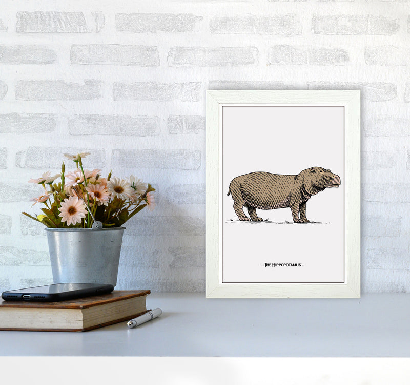 The Hippopotamus Art Print by Jason Stanley A4 Oak Frame