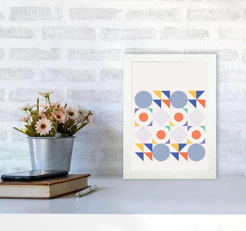 Retro Geometric 2 Art Print by Jason Stanley A4 Oak Frame