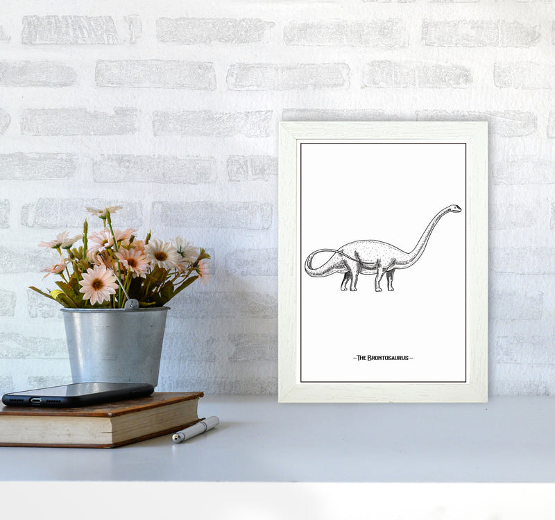 The Brontosaurus Art Print by Jason Stanley A4 Oak Frame