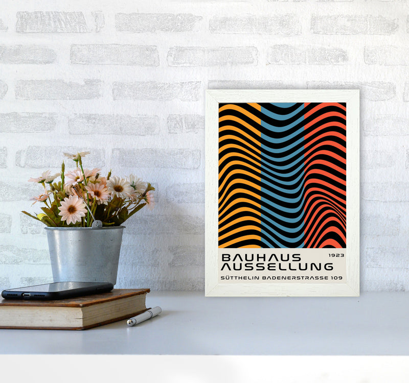 Bauhaus Tri-Color Art Print by Jason Stanley A4 Oak Frame