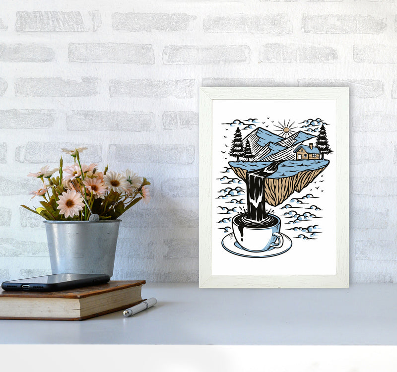 The River Flows Art Print by Jason Stanley A4 Oak Frame
