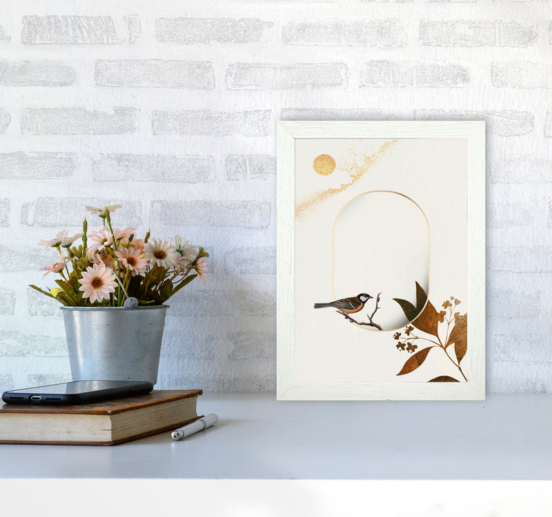 Bird On A Branch Art Print by Jason Stanley A4 Oak Frame