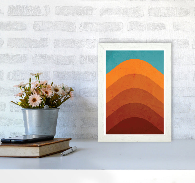 Orange Mountain Art Print by Jason Stanley A4 Oak Frame