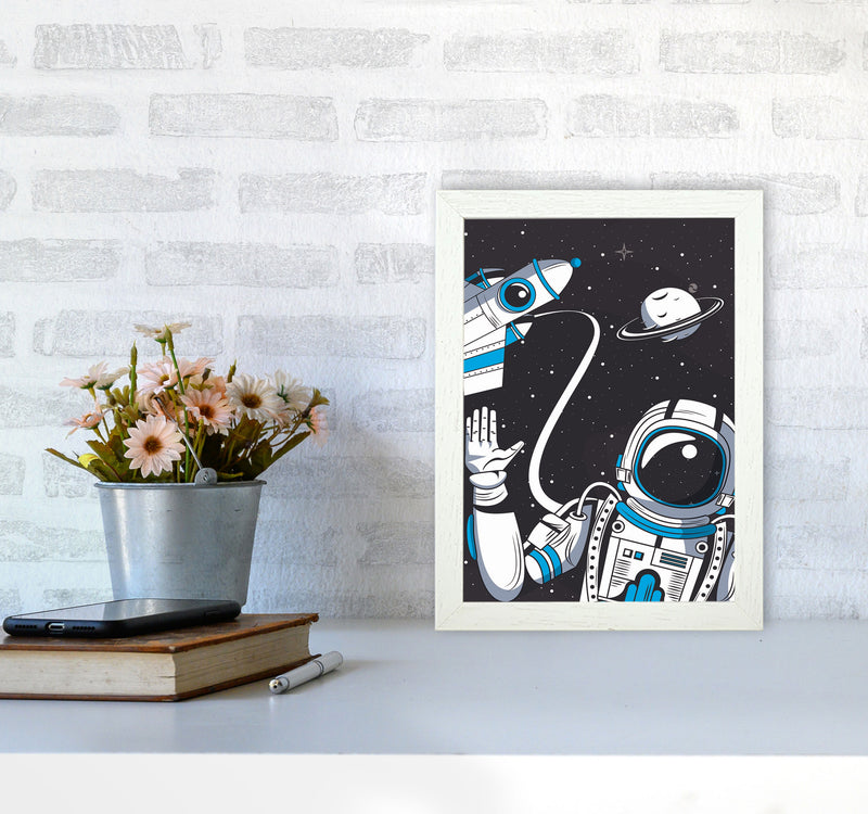 Hello From Space Art Print by Jason Stanley A4 Oak Frame
