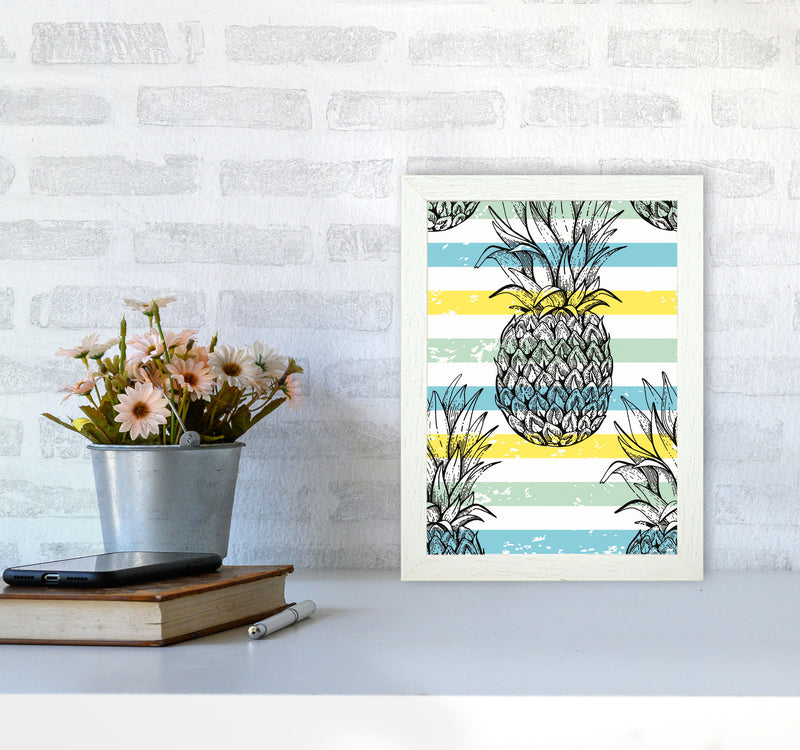 Pineapple Party Art Print by Jason Stanley A4 Oak Frame