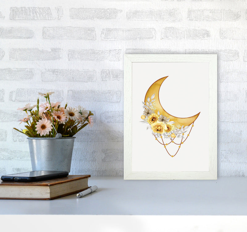 Watercolor Moon Art Print by Jason Stanley A4 Oak Frame