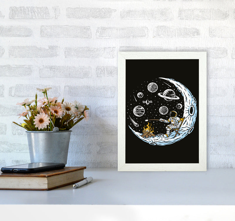 Moon Camp Vibes Art Print by Jason Stanley A4 Oak Frame