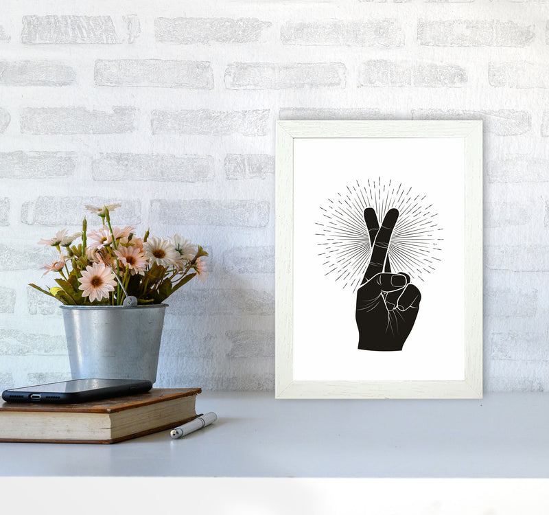 Fingers Crossed Art Print by Jason Stanley A4 Oak Frame