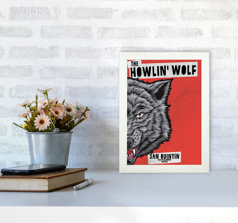 The Howlin Wolf Art Print by Jason Stanley A4 Oak Frame