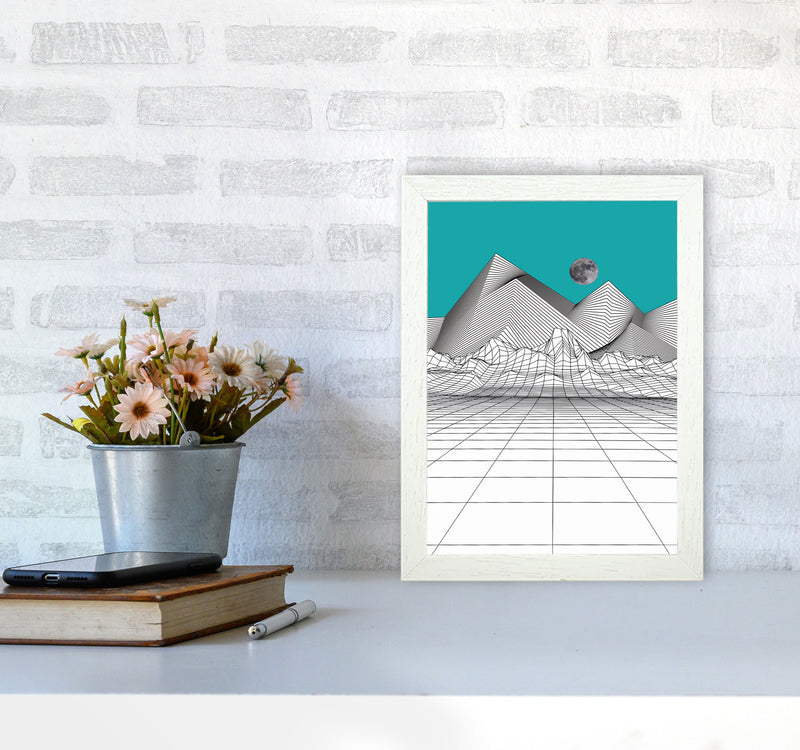 White Moon Rise Art Print by Jason Stanley A4 Oak Frame