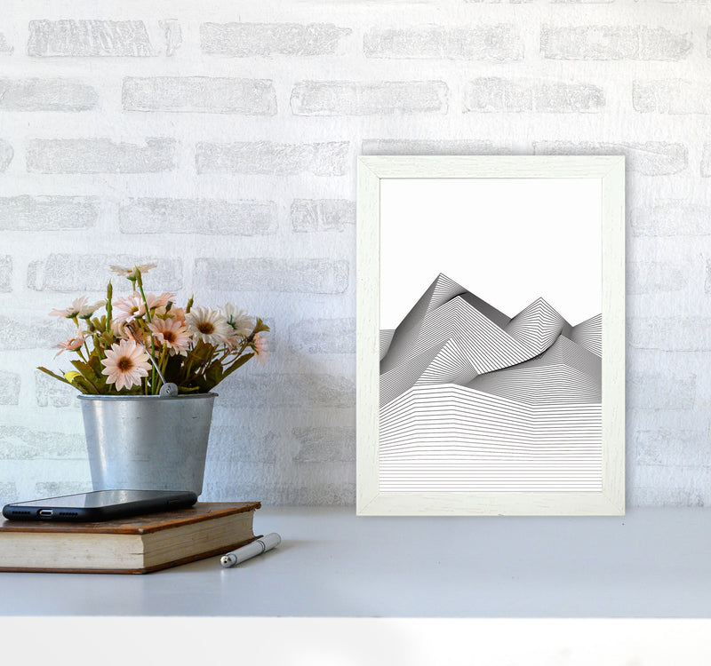 Line Mountains Art Print by Jason Stanley A4 Oak Frame