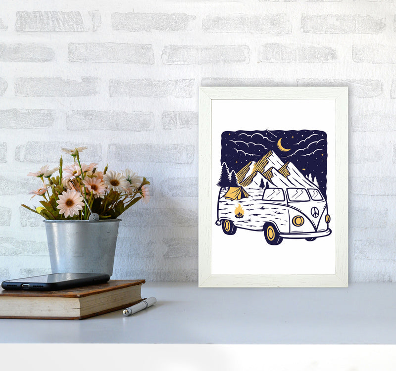 Camping Is Fun Art Print by Jason Stanley A4 Oak Frame