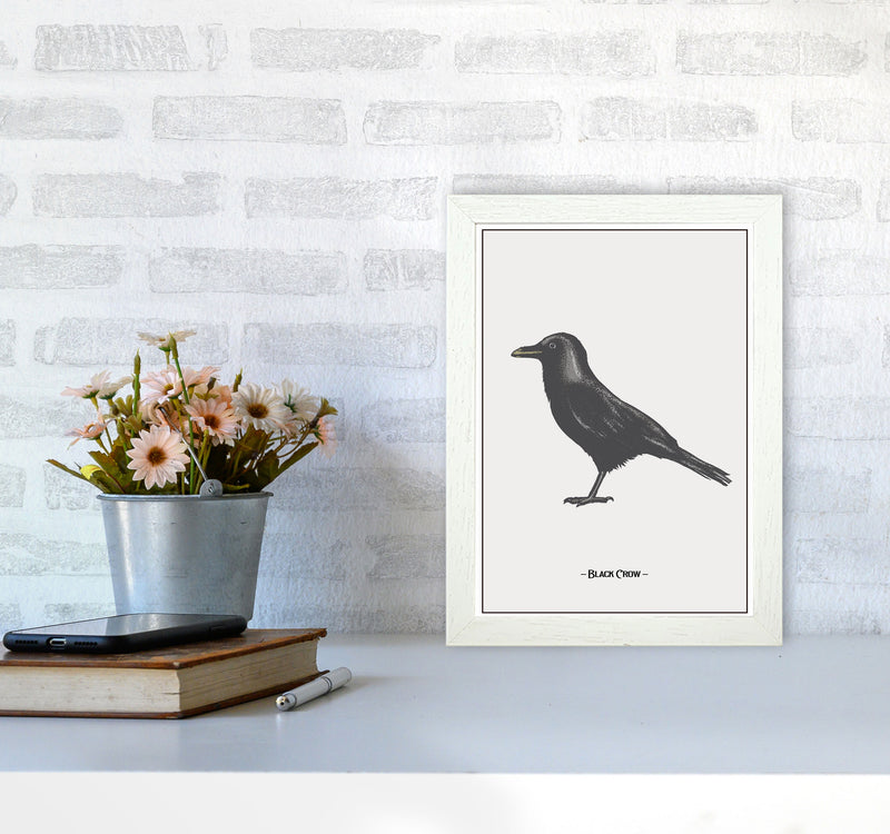 The Black Crow Art Print by Jason Stanley A4 Oak Frame