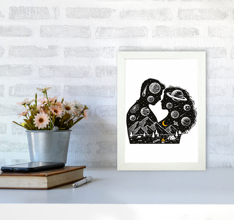 Galactic Love Art Print by Jason Stanley A4 Oak Frame