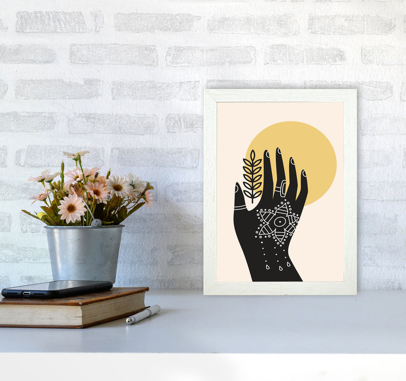 Abstract Hand Art Print by Jason Stanley A4 Oak Frame