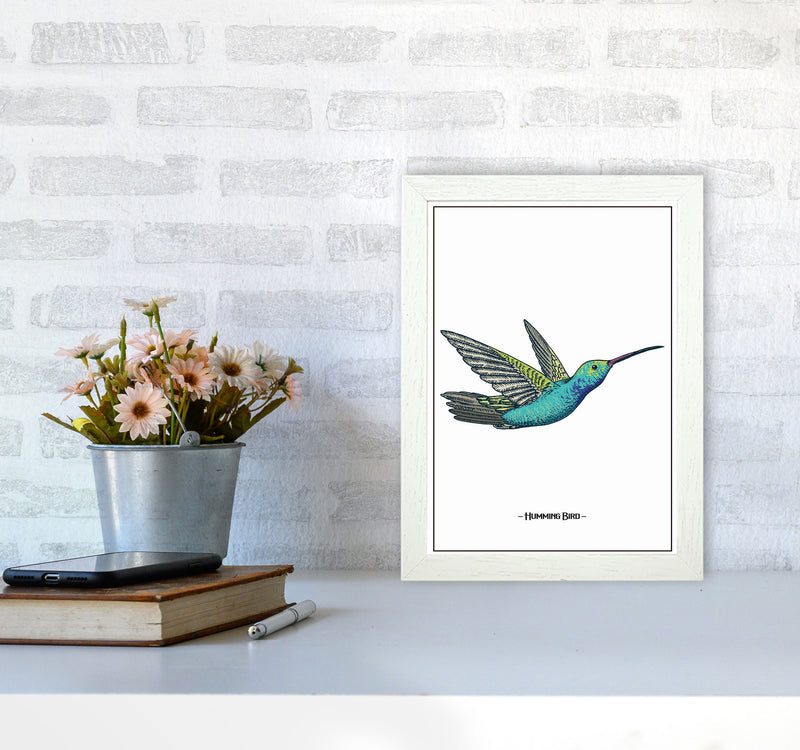 Humming Bird Art Print by Jason Stanley A4 Oak Frame