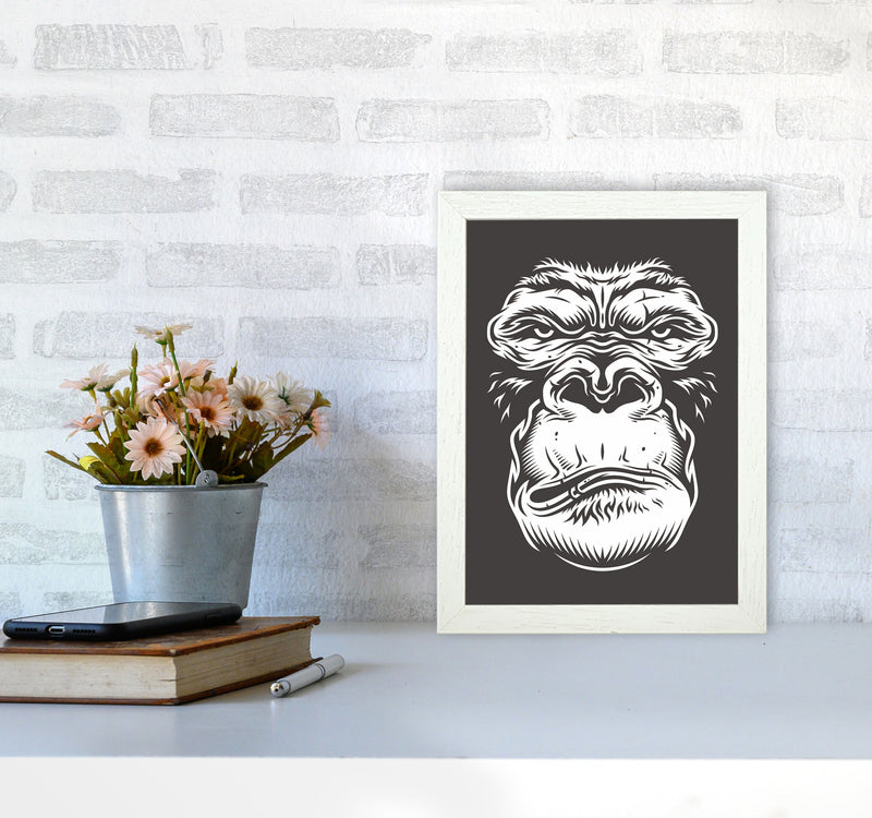 Close Up Ape Art Print by Jason Stanley A4 Oak Frame