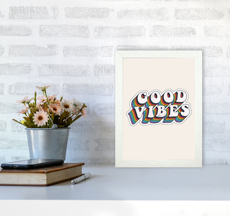Good Vibes!! Art Print by Jason Stanley A4 Oak Frame