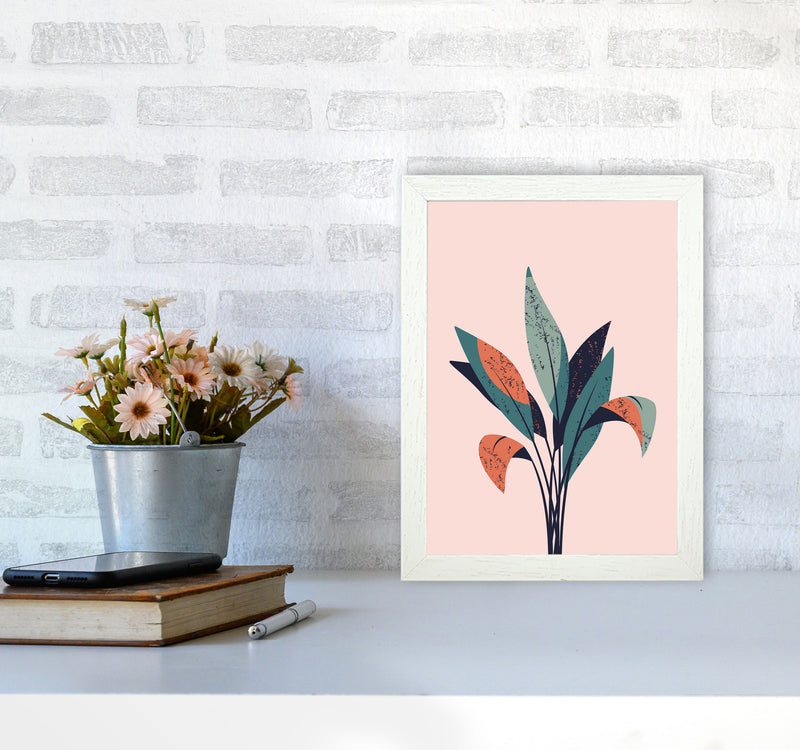 Pink Plant Art Print by Jason Stanley A4 Oak Frame