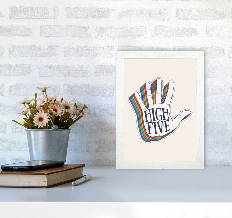 High Five!! Art Print by Jason Stanley A4 Oak Frame