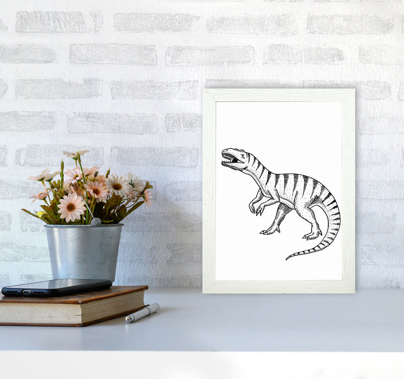 Dinosaur Art Print by Jason Stanley A4 Oak Frame