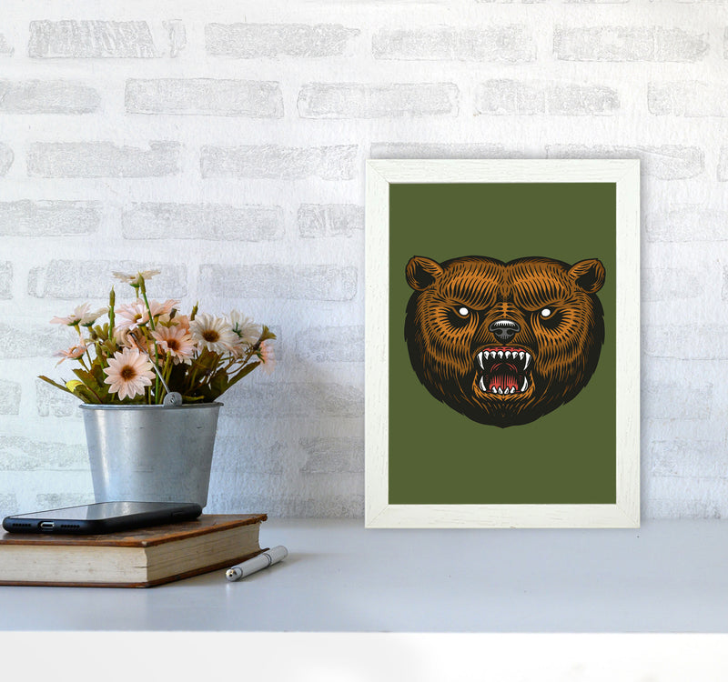 Ol Grizzly Art Print by Jason Stanley A4 Oak Frame