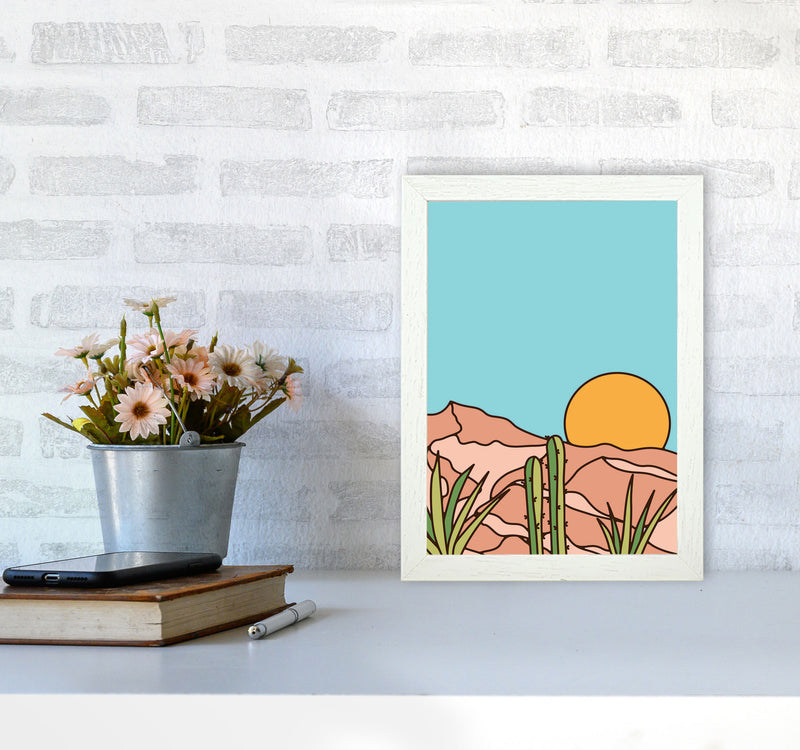 Minimal Desert Sunset Art Print by Jason Stanley A4 Oak Frame