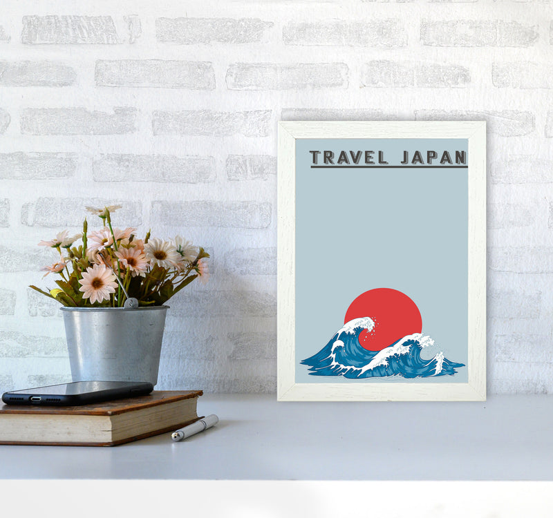 Japanese Waves Art Print by Jason Stanley A4 Oak Frame