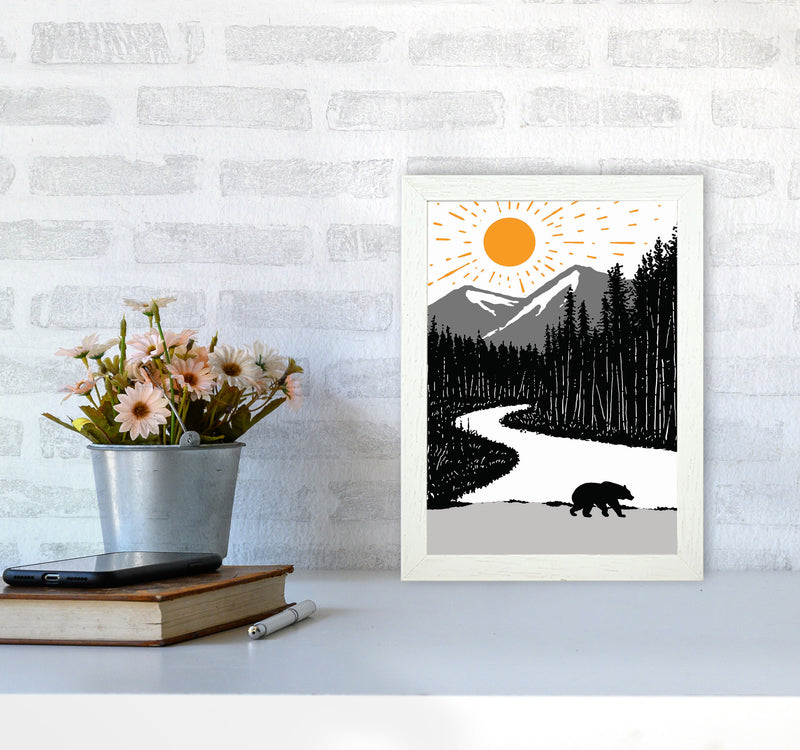 Bear By The River Art Print by Jason Stanley A4 Oak Frame