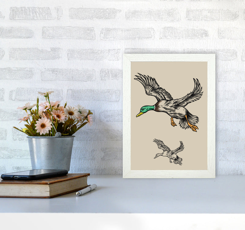 Flying Ducks Art Print by Jason Stanley A4 Oak Frame