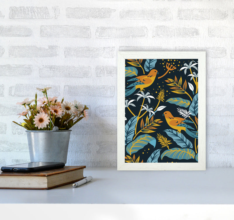 Birds And Plants Art Print by Jason Stanley A4 Oak Frame